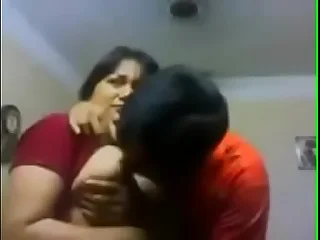 My aunty kissing me plus boobs pressing